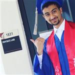 Student in cap and gown 